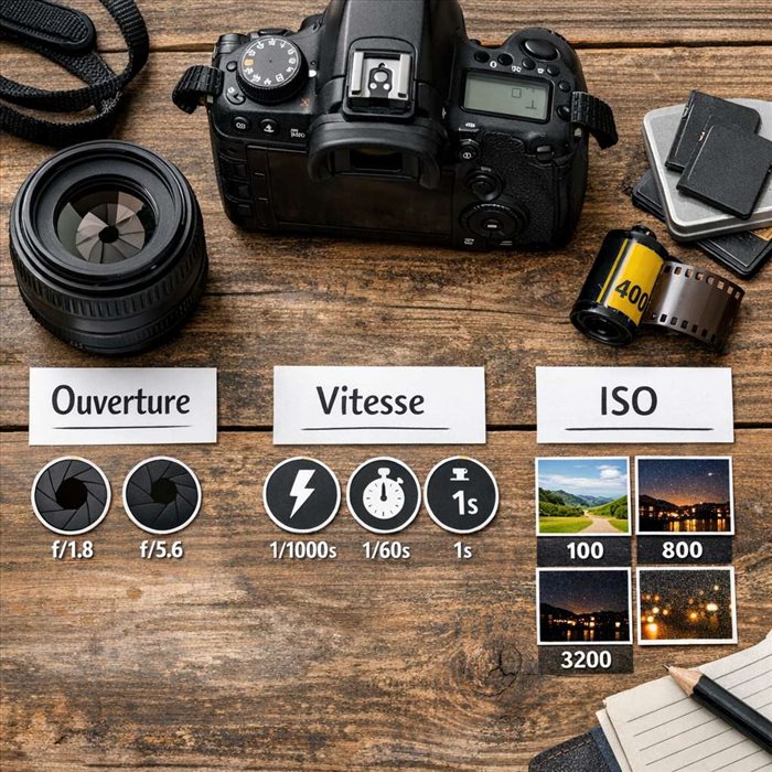 Équilibrer ouverture, vitesse et ISO en photo | Guide simple