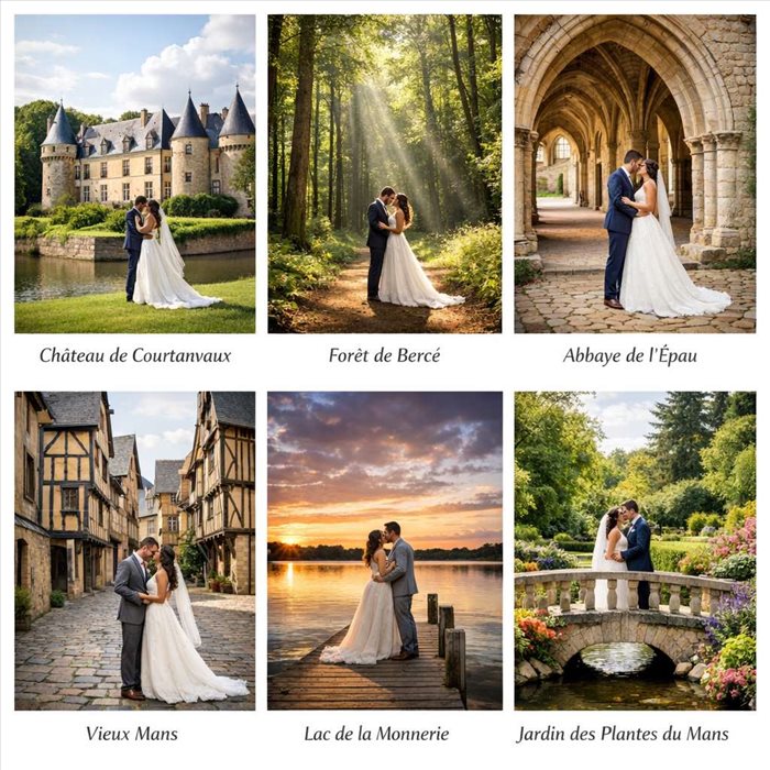 Autour du Mans : où faire un shooting photo de mariage ?
