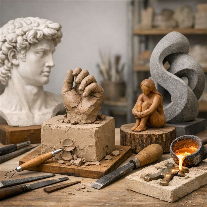 Méthodes de sculpture : taille, modelage, moulage et fonte